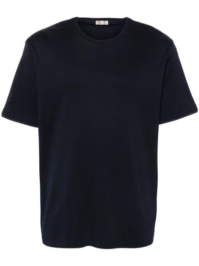 Herno Lightweight Midnight Blue Cotton Crew Neck T-shirt