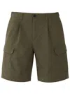 Herno Cotton Poplin Cargo Shorts In Green