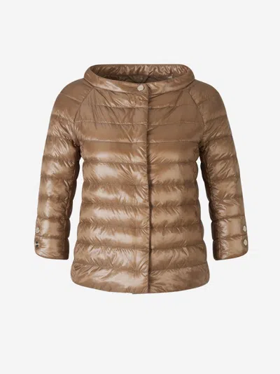 Herno Lightweight Padded Jacket In Brown
