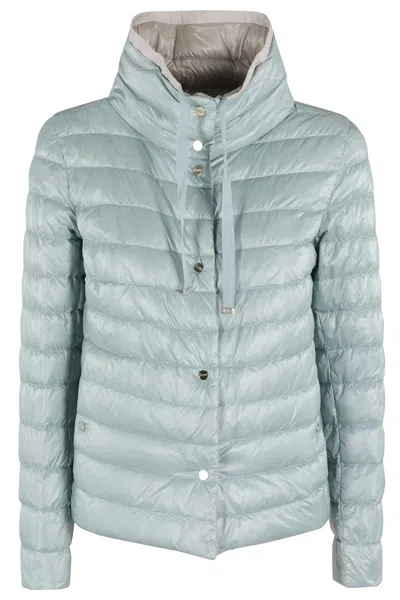 Herno Lightweight Puffer Jacket In Blue