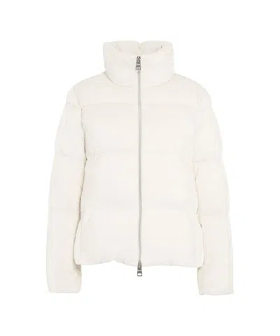 Herno Lightweight Puffer Jacket With High Collar In White