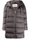 Herno Lightweight Puffer Jacket With Hood And Three-quarter Sleeves In Gray