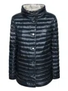 Herno Lightweight Quilted Grey Jacket With High Collar In Blue