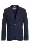 Herno Lightweight Regular Fit Stretch Scuba Knit Sport Coat In Blue