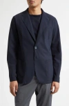 Herno Lightweight Regular Fit Stretch Scuba Knit Sport Coat In Blue
