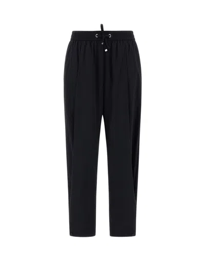 Herno Lightweight Women's Relaxed Fit Trousers With Adjustable Cuffs In Black