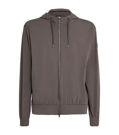 Herno Lightweight Zip-up Jacket In Brown