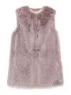Herno Resort Vest In Fullness Faux Fur In Purple