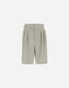 Herno Linen-blend Shorts In Chantilly