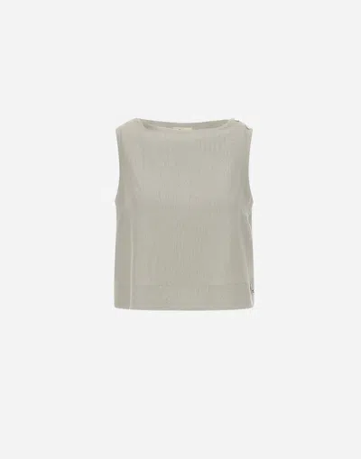 Herno Linen-blend Top In Chantilly