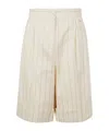 Herno Linen-cotton Shorts In Neutral