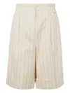 Herno Linen-cotton Shorts In Neutrals