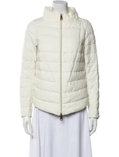 Pre-owned Herno Linen Down Coat In Neutral