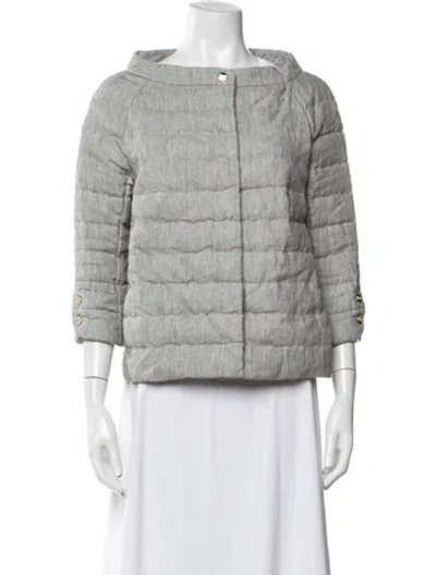 Pre-owned Herno Linen Down Jacket In Grey