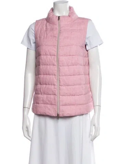 Pre-owned Herno Linen Down Jacket In Pink