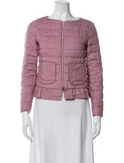 Pre-owned Herno Linen Down Jacket In Pink