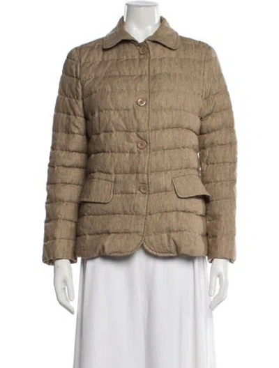 Pre-owned Herno Linen Down Jacket W/ Tags In Neutral