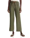 Herno Linen Drawstring Pants In Green