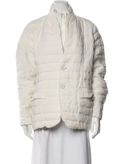 Pre-owned Herno Linen Faux Fur Jacket In Neutral