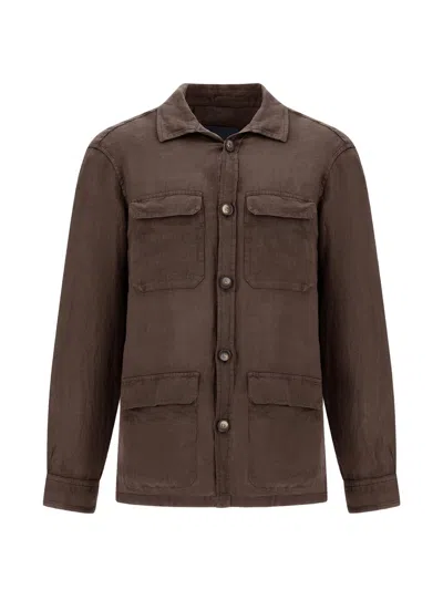 Herno Linen Flap-pocket Shirt Jacket In Multi