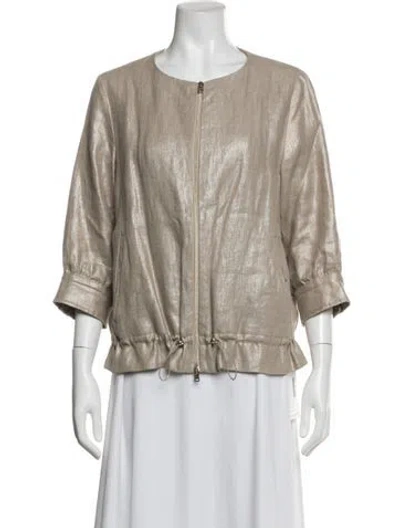 Pre-owned Herno Linen Jacket In Gold