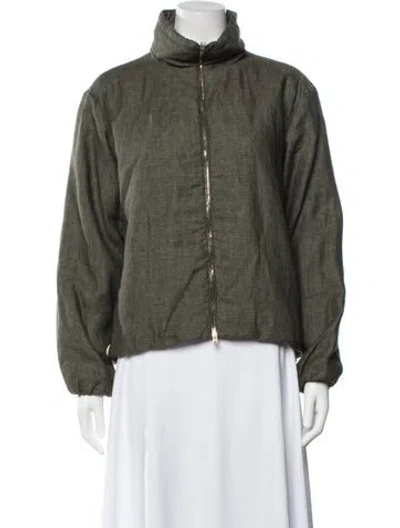 Pre-owned Herno Linen Jacket W/ Tags In Green