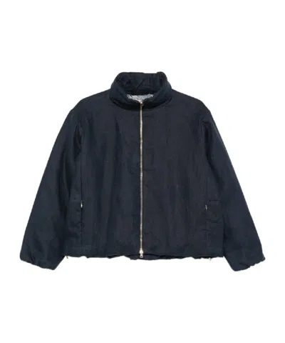 Herno Linen Padded Jacket In Black