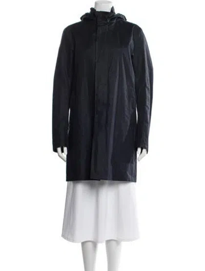 Pre-owned Herno Linen Parka In Blue