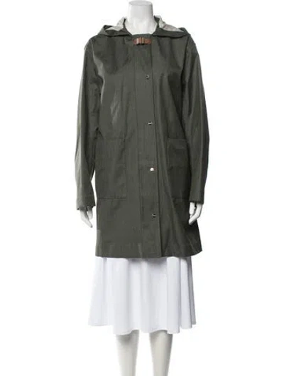 Pre-owned Herno Linen Parka In Green