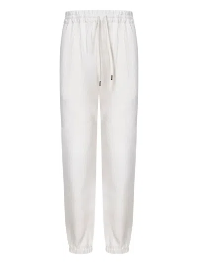 Herno Linen Track Pants In White