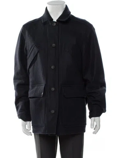 Pre-owned Herno Linen Utility Jacket In Blue