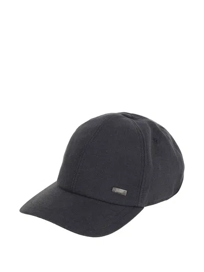 Herno Logo Baseball Hat In Blue
