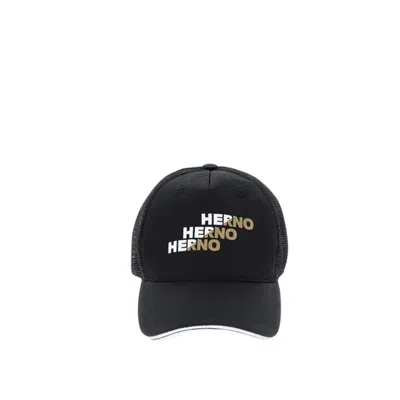 Herno Logo Baseball Mesh Cap In Black