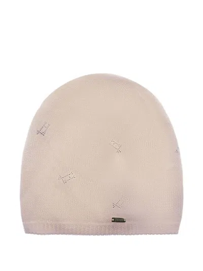 Herno Logo Beanie In Neutral