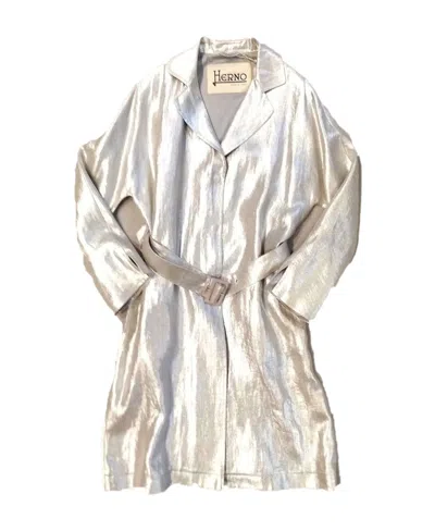Herno Logo Coat In White