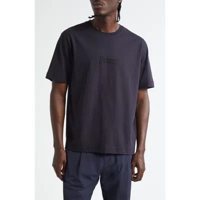 Herno Logo Cotton Jersey T-shirt In Blue