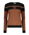 Herno Striped Logo-embroidered Sweater In Brown