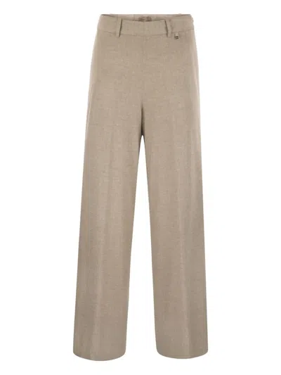 Herno Resort Trousers In Melange Fabric In Neutral