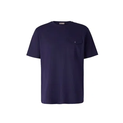 Herno Logo Detailed Crewneck T-shirt Men In Blue