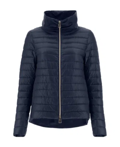 Herno Logo Down Jacket In Blue