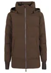 Herno Logo Down Jacket In Brown