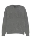 Herno Logo-embossed Crew-neck Sweater In Gray