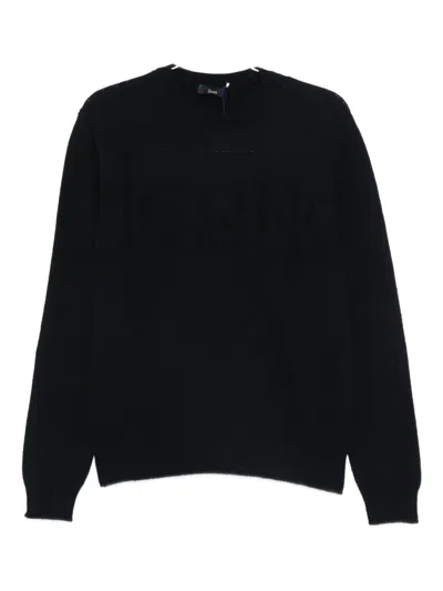 Herno Logo-embossed Sweater In Blue