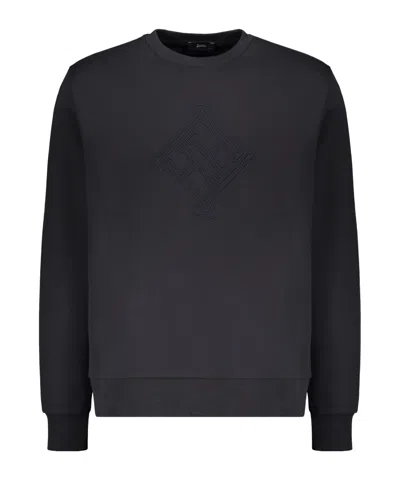 HERNO LOGO-EMBROIDERED COTTON SWEATSHIRT