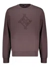 Herno Logo-embroidered Crew-neck Sweatshirt In Brown