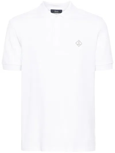Herno Cotton Polo Shirt With Logo In White