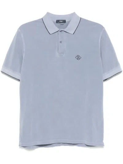 Herno Poloshirt Mit Logo-stickerei In Clear Blue