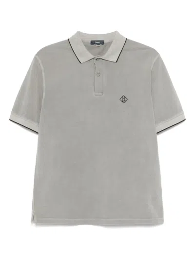 Herno Poloshirt Mit Logo-stickerei In Braun