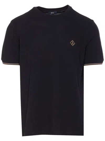Herno Logo-embroidered T-shirt In Blue