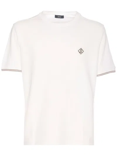 Herno Logo-embroidered T-shirt In White